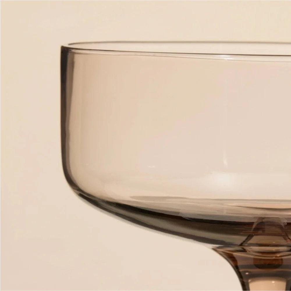 9.8oz Tinted Glass Coupe Drinkware Light Brown (Set of 4) Hearth & Hand Magnolia - Picture 3 of 5